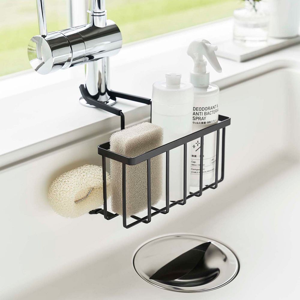 Yamazaki Faucet-Hanging Sponge Caddy - Black