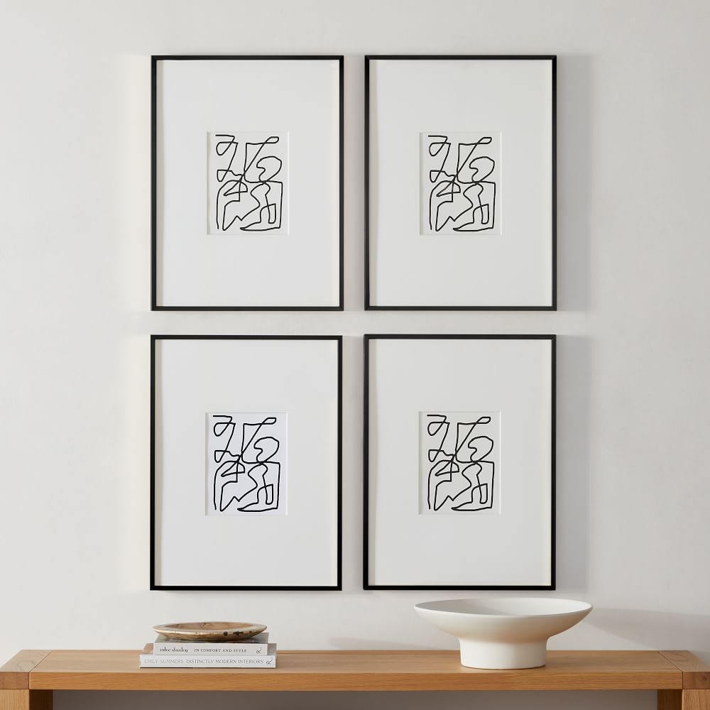 Multi-Mat Metal Gallery Frames - Black - Black Powder Coated, 18x24, Set of 4