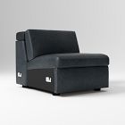 Open Box: Build Your Own Enzo Leather Sectional, Motion Armless Single (30") - Ludlow Leather Navy