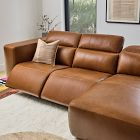 Leo Motion Reclining Leather 3-Piece Reversible Chaise Sectional (125&quot;)