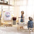 Coco Village Wooden Art &amp; Sensory Table w/ Stools