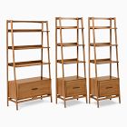 Mid-Century 3-Piece Wide &amp; Narrow Narrow Bookshelf Set (82")