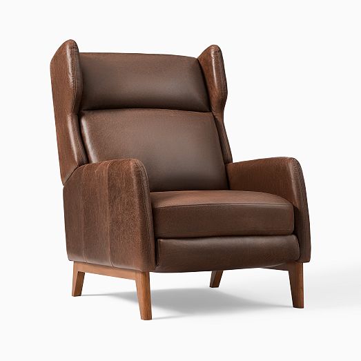 【L’Appartement 】Lisiere Leather Riders Ryder Leather Recliner | West Elm
