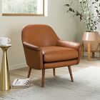 Phoebe Leather Chair - Wood Legs
