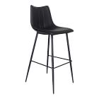 Chip & Dent: Modern Channeled Back Bar Stool, Matte Black, Set of 2