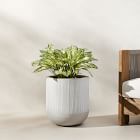 Open Box: Textured Radius Ficonstone Indoor/Outdoor Planter, Medium, 15.7"D x 17.3"H, Frost Gray