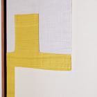 Pieced Fabric Framed Yellow Dimensional Wall Art