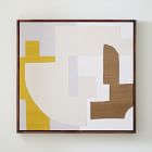Pieced Fabric Framed Yellow Dimensional Wall Art