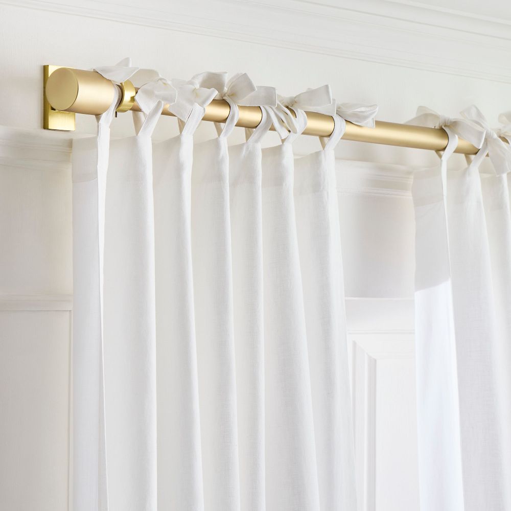 European Flax Linen Curtain w/ Tie Top | West Elm