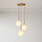 Sculptural 3-Light Ribbed Chandelier