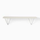 Linear White  Lacquer Wall Shelves with Prism Brackets