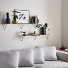 Linear White  Lacquer Wall Shelves with Prism Brackets