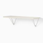 Linear White  Lacquer Wall Shelves with Prism Brackets