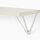 Linear White  Lacquer Wall Shelves with Prism Brackets