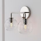 Sculptural 2-Light Globe Sconce - Clear