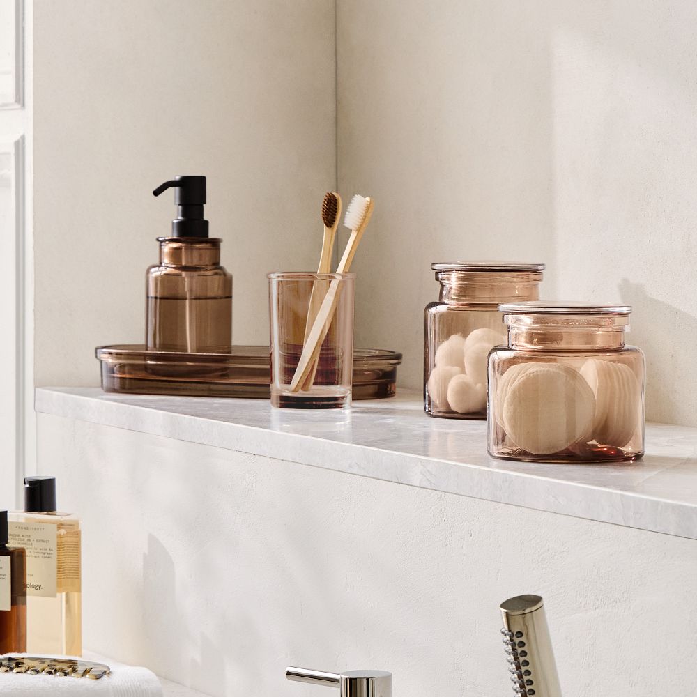 Apothecary Glass Bath Accessories