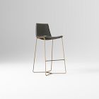 Open Box: Slope Leather Bar Stool (30") - Vegan Leather Cinder, Antique Brass