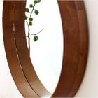 Eucalyptus Wood Frame Ledge Round Wall Mirror