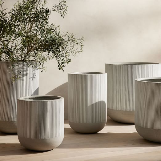 Textured Radius Ficonstone Indoor/Outdoor Planters