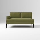 Open Box: Build Your Own Andes Sectional, Left-Arm 2 Seater Sofa - Deluxe Velvet Tarragon, Dark Pewter