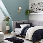 Grid-Tufted Double Corner Bed