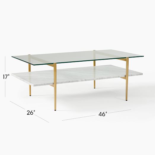 Mid-Century Art Display Marble Coffee Table | Modern Living Room