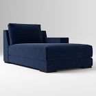 Open Box: Build Your Own Dalton Sectional, Right-Arm Chaise - Performance Velvet Midnight, Black