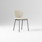 Open Box: Flynn Leather Dining Chair - Vegan Leather Snow, Dark Bronze