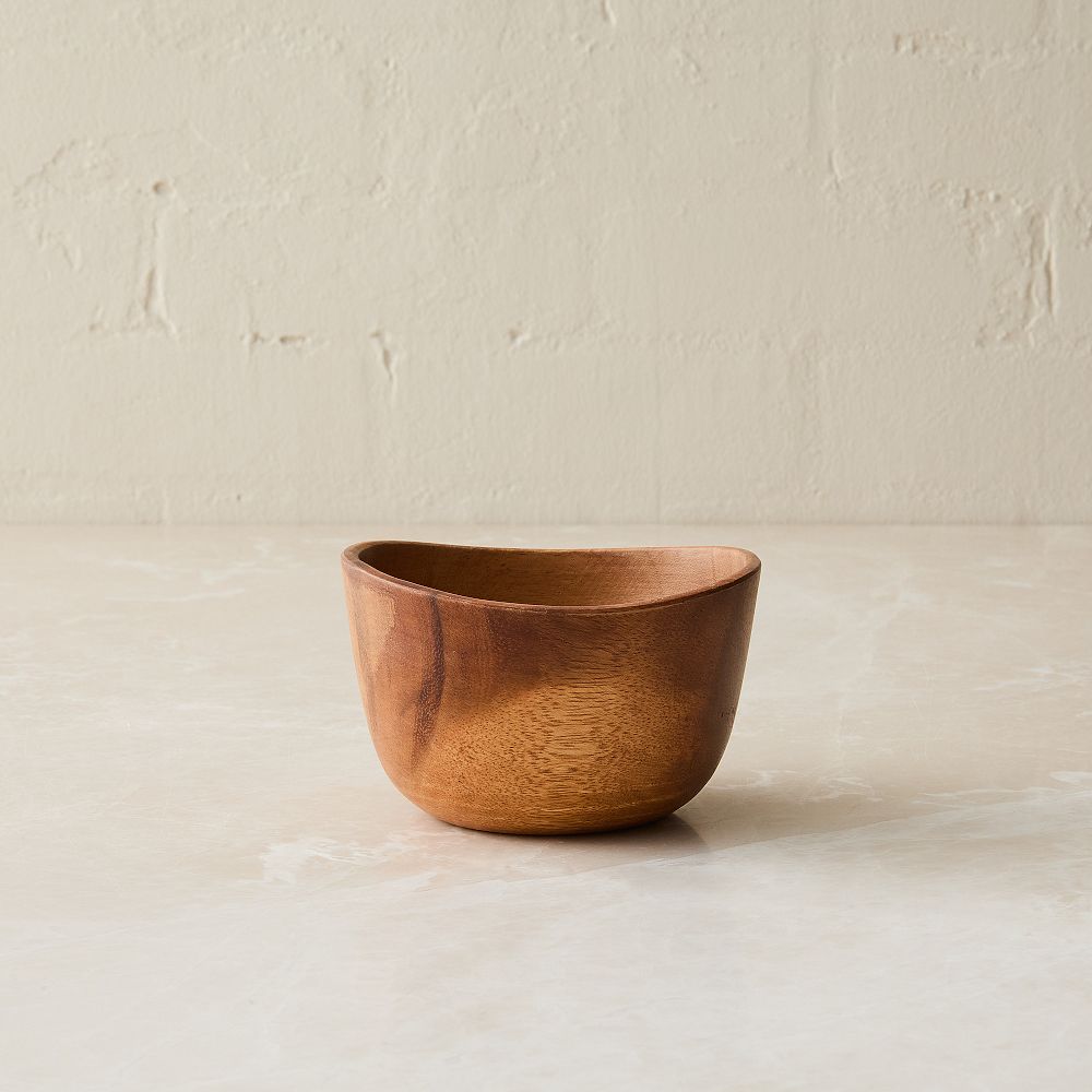 Organic Shaped Wood Serving Bowls - Acacia Wood, Each