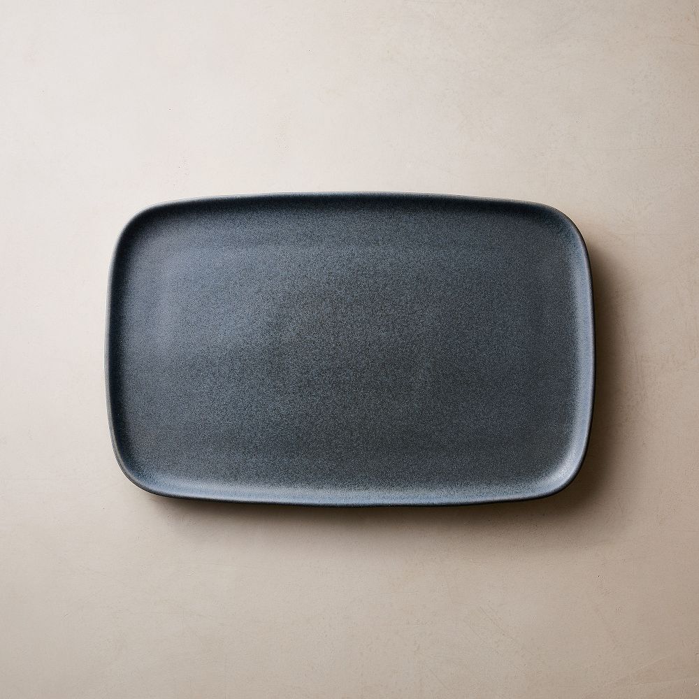 Kanto Stoneware Serving Platter - Large, Arctic Blue