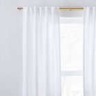 Open Box: Custom Size Solid European Linen Curtain, White, 60"W x 101"L