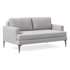 Open Box: Andes Sofa, 60", Bench Cushion - Performance Chenille Tweed Frost Gray