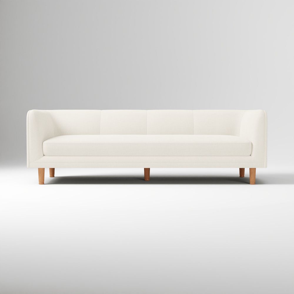Marcel Sofa (60"–96") - Performance+ Yarn Dyed Linen Weave Alabaster, Cool Walnut