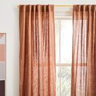 Open Box: Custom European Linen Curtain, Terracotta Melange, 54"W x 86"L