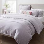 Open Box: MTO European Linen Ruffle Duvet, F/Q, Lilac Melange
