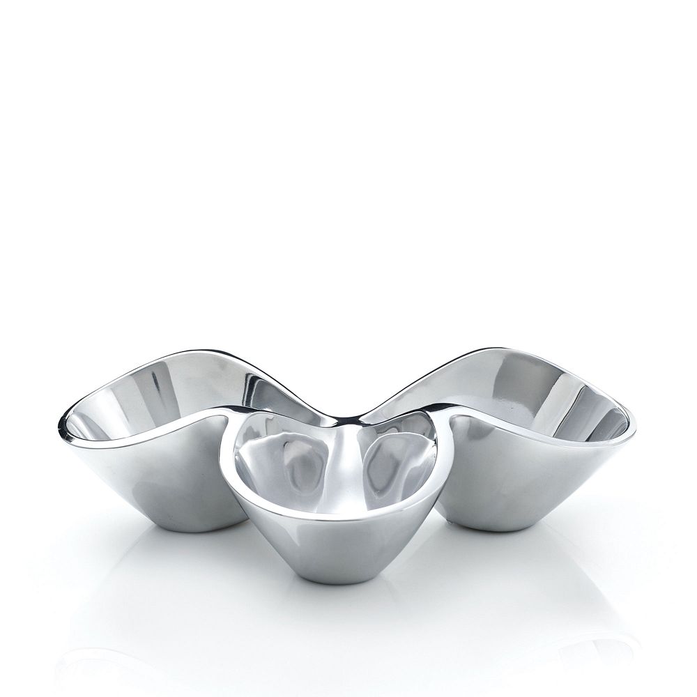 Nambe Bella Triple Condiment Server