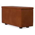 Open Box: Enzo Sectional 16" Arm w/ Storage, Poly, Saddle Leather, Nut