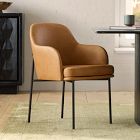 Jack Leather Metal Dining Arm Chair