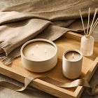 Sandalwood &amp; Leather w/ Brushed Woven Throw Gift Set