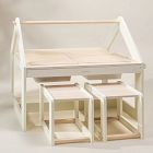 Coco Village Wooden Art &amp; Sensory Table w/ Stools