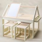 Coco Village Wooden Art &amp; Sensory Table w/ Stools