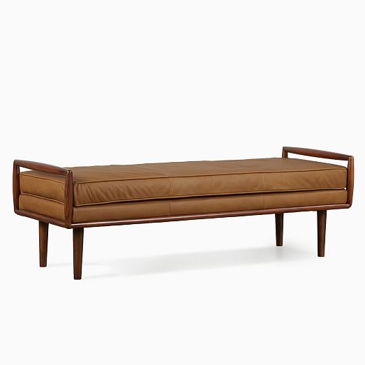 Nico Leather Bench - Modern Mid-Century Seating | West Elm