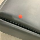 Open Box: Bowman Leather Quad Storage Ottoman - Ludlow Leather Navy, Cool Walnut