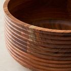 Groove Wood Salad Serve Bowl