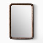 Open Box: Geo Burled Wood Wall Mirror, Rectangle - Dark Burled