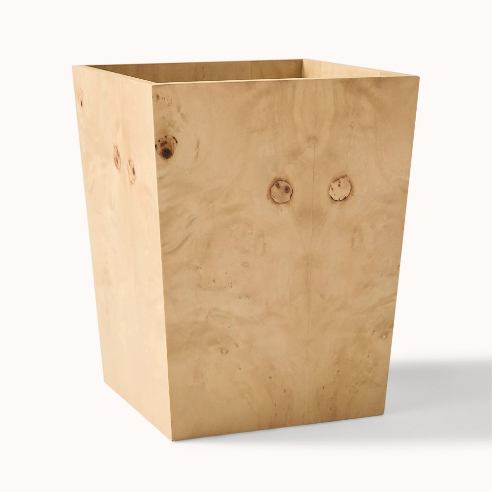 Burled Wood Waste Bin
