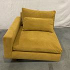 Open Box: Build Your Own - Harmony Extra Deep Sectional, Left-Arm Chair - Performance Velvet Dijon, Dark Walnut Legs