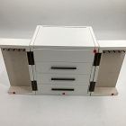 Open Box: Modern Fluted Jewelry Box, Cube, 10"H - White