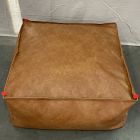 Open Box: Modern Lounger Ottoman - Vegan Leather Caramel