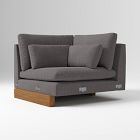 Open Box: Build Your Own Harmony Sectional, Corner - Performance Basket Slub Pewter, Dark Walnut